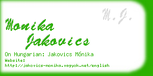 monika jakovics business card