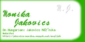 monika jakovics business card